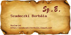 Szadeczki Borbála névjegykártya