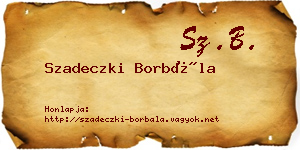 Szadeczki Borbála névjegykártya